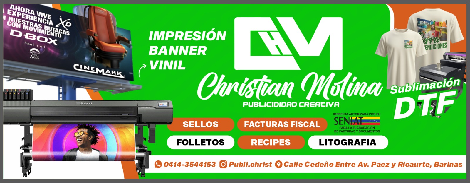 Lona impresa para negocio